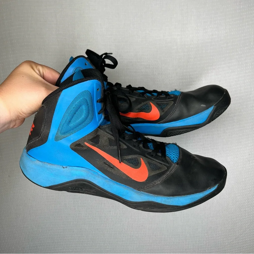 Nike Dual Fusion BB II Black/Blue/Orange Mens Basketball Shoes
